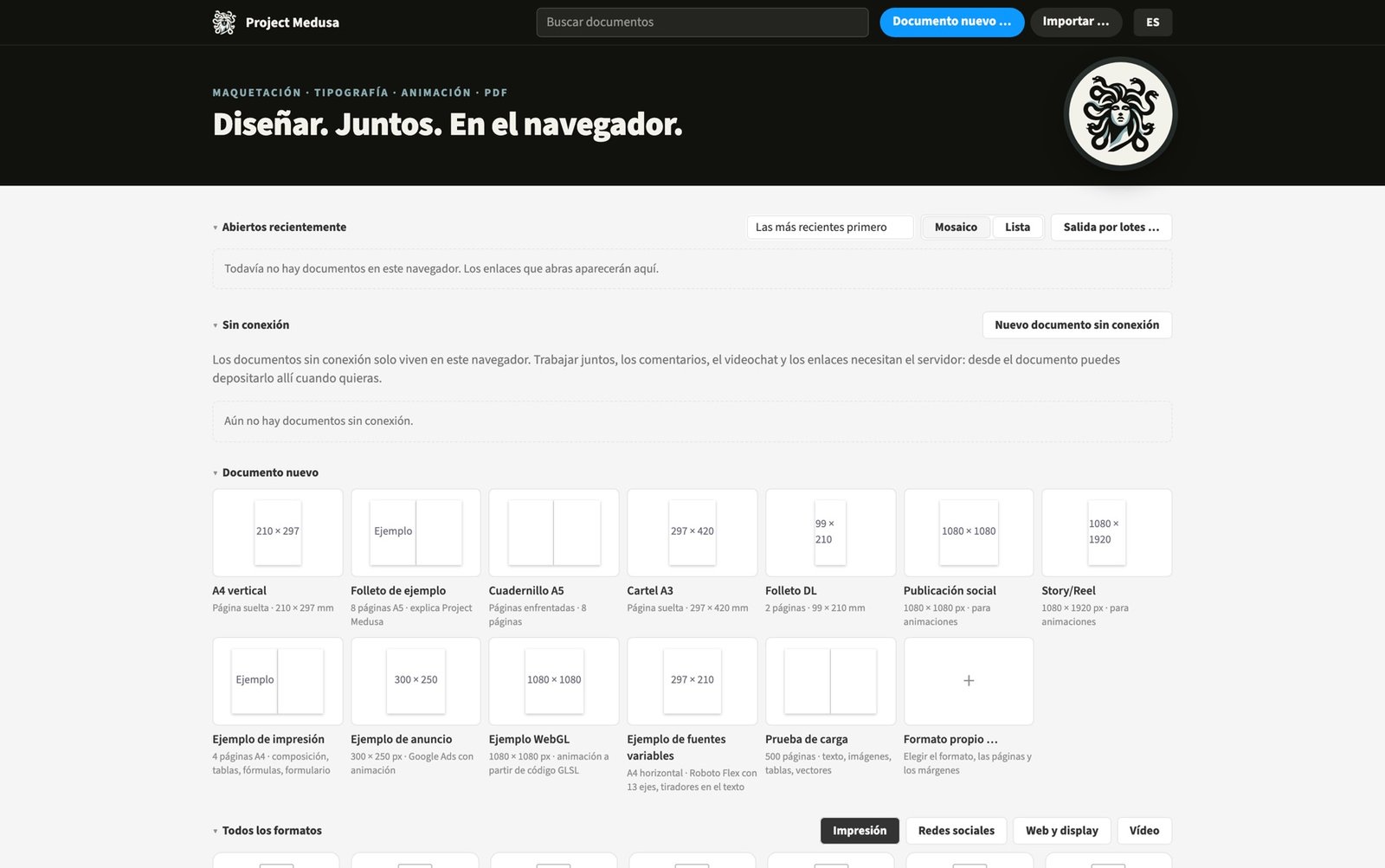Catálogo de formatos