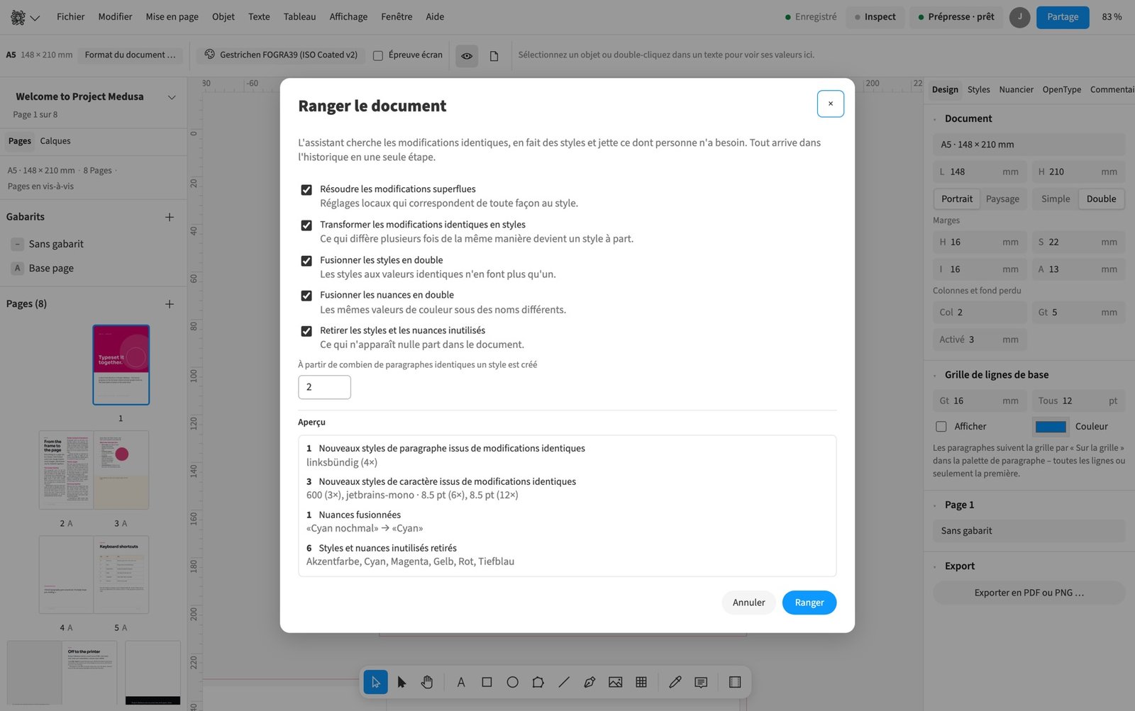 Ranger un document