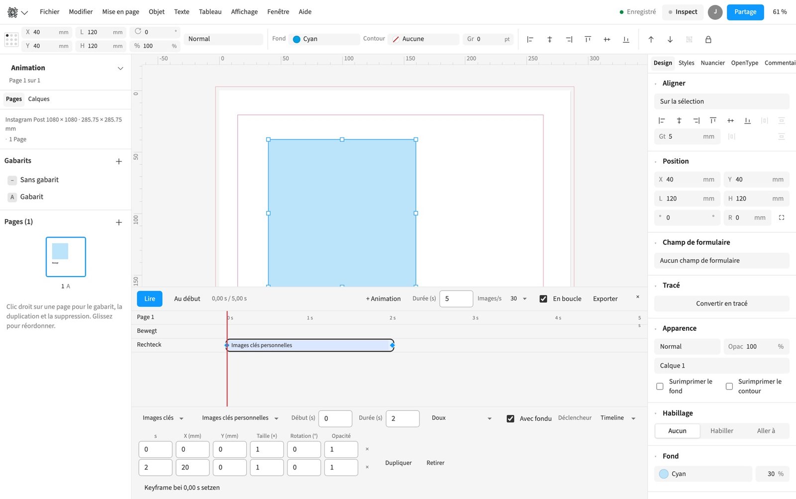 Timeline avec images clés